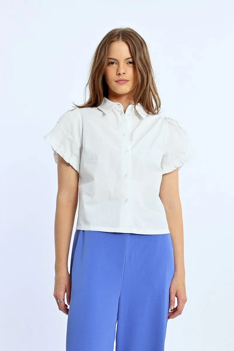 Balloon Short Sleeved Button Up Shirt