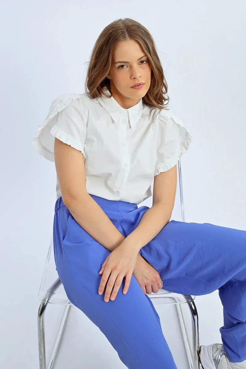 Balloon Short Sleeved Button Up Shirt