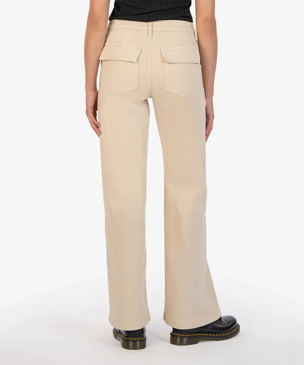 Beige Wide Leg Pants