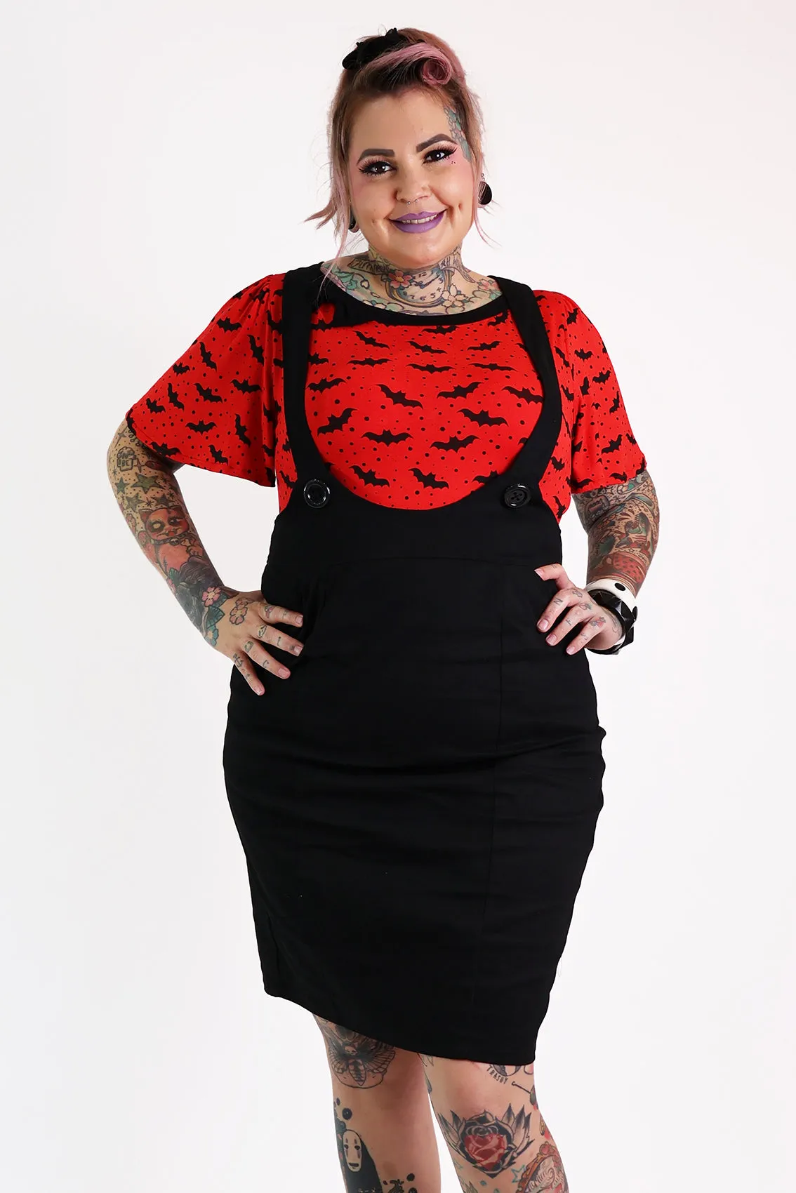 Black Pencil Pinafore - Curvy