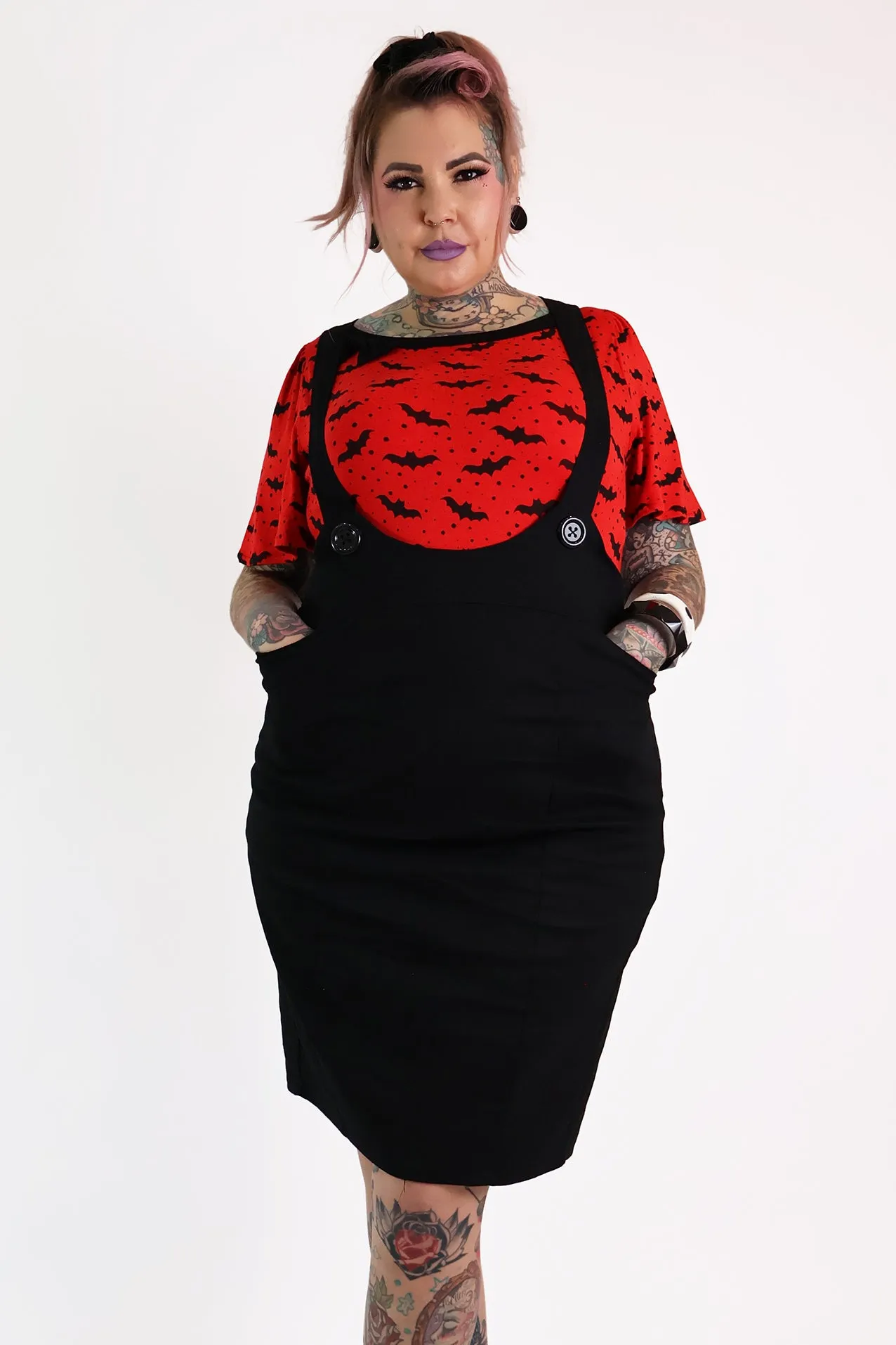 Black Pencil Pinafore - Curvy