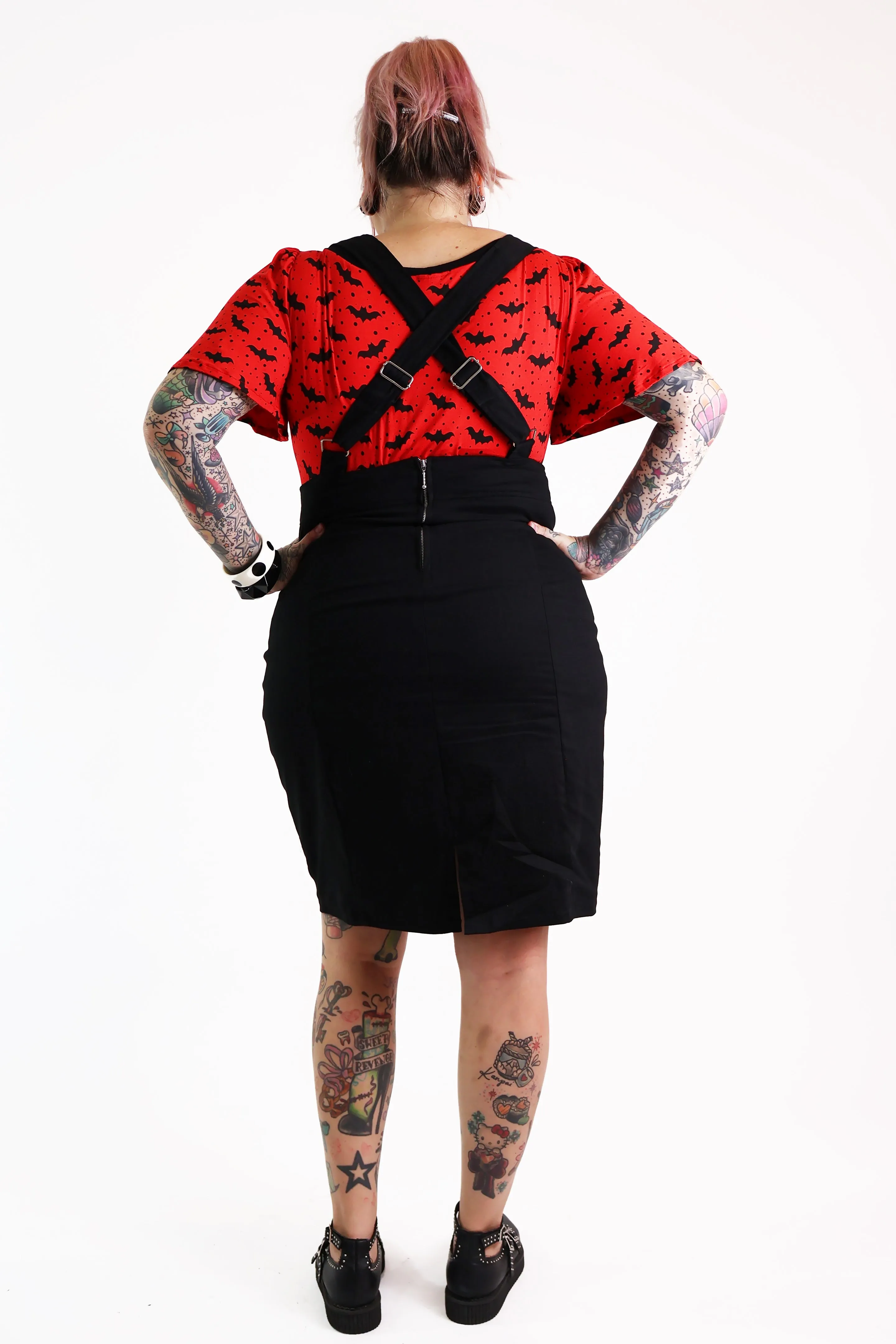 Black Pencil Pinafore - Curvy