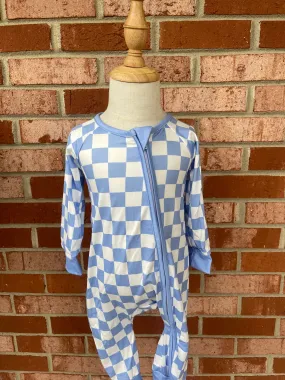 Blue Checkered Zip Sleeper