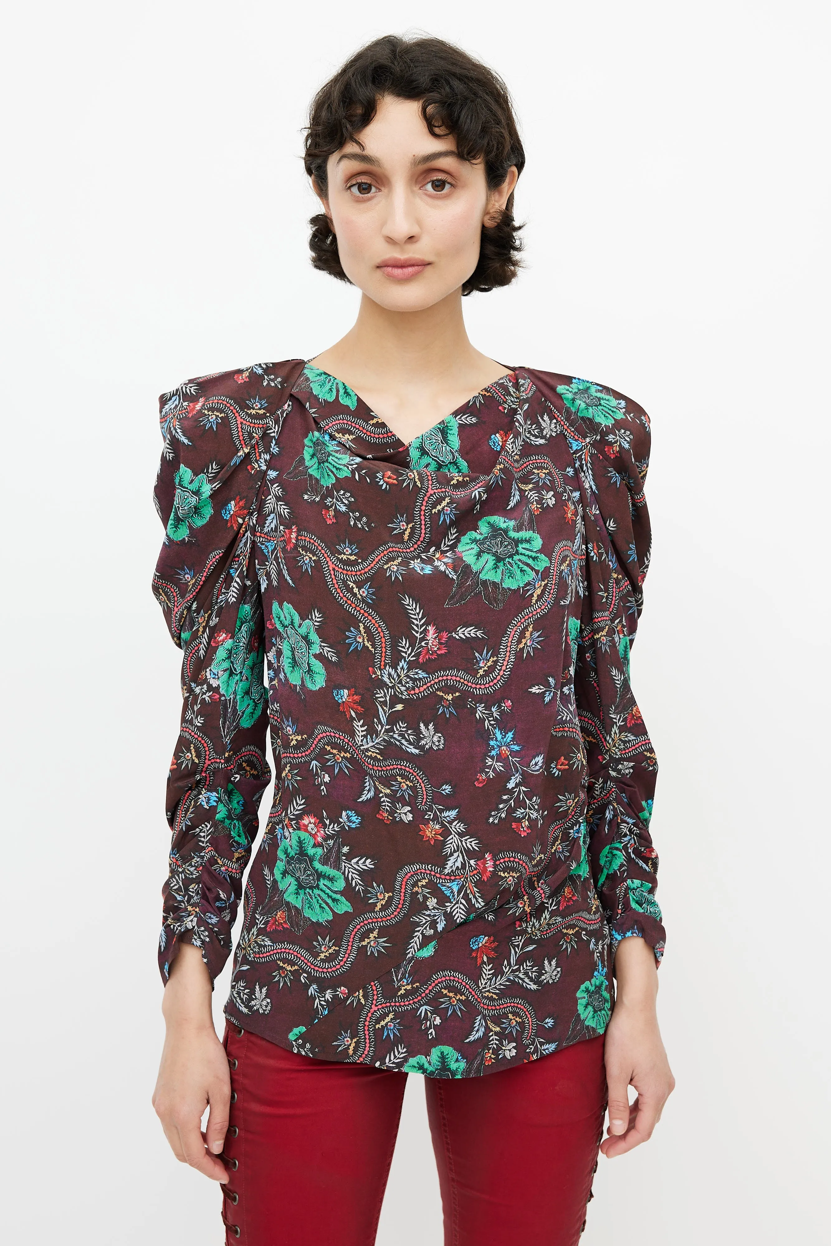 Brown & Multi Floral Blouse