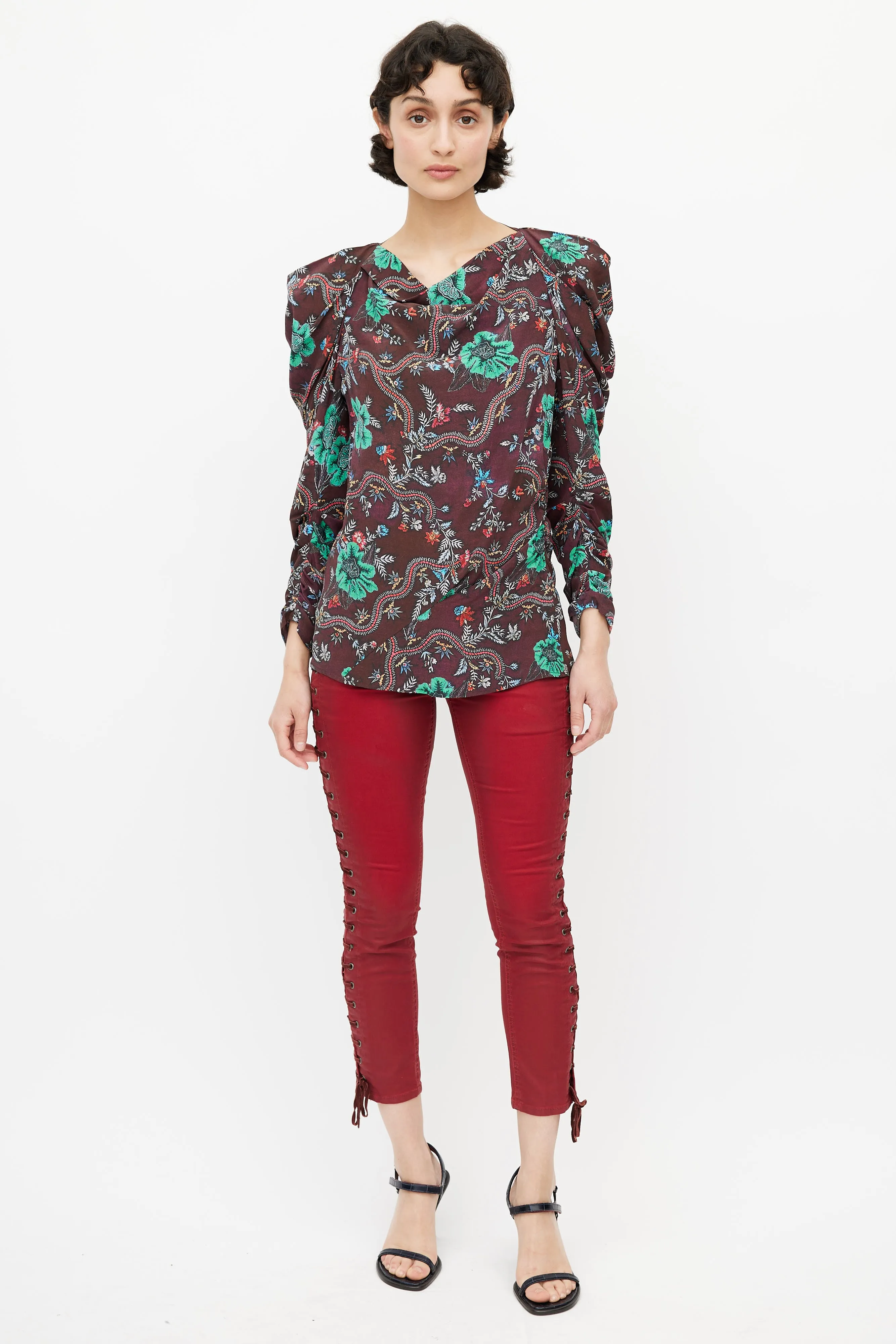 Brown & Multi Floral Blouse