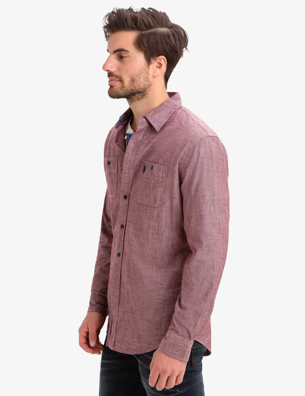 CLASSIC FIT TWO POCKET SLUB CANVAS SHIRT