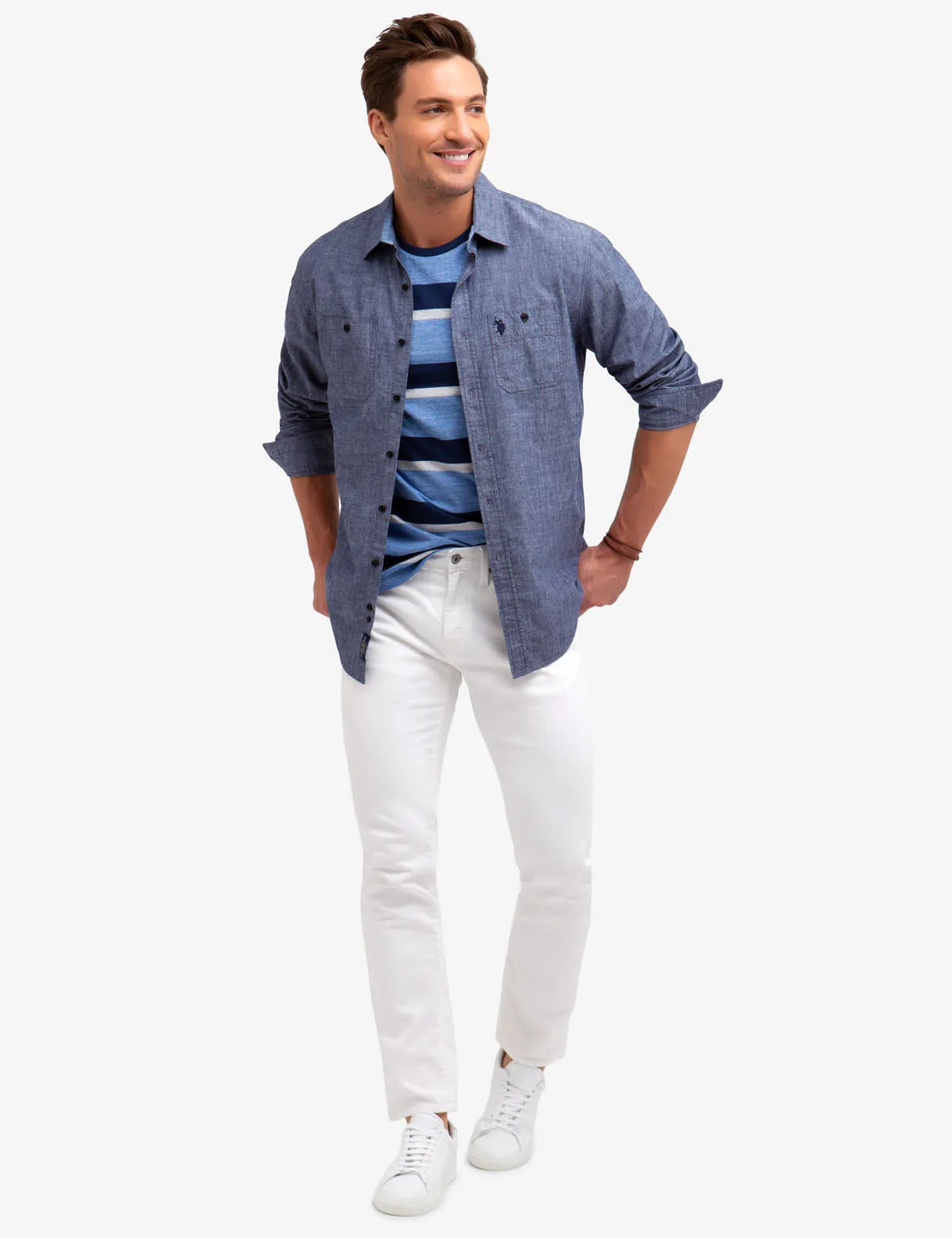 CLASSIC FIT TWO POCKET SLUB CANVAS SHIRT