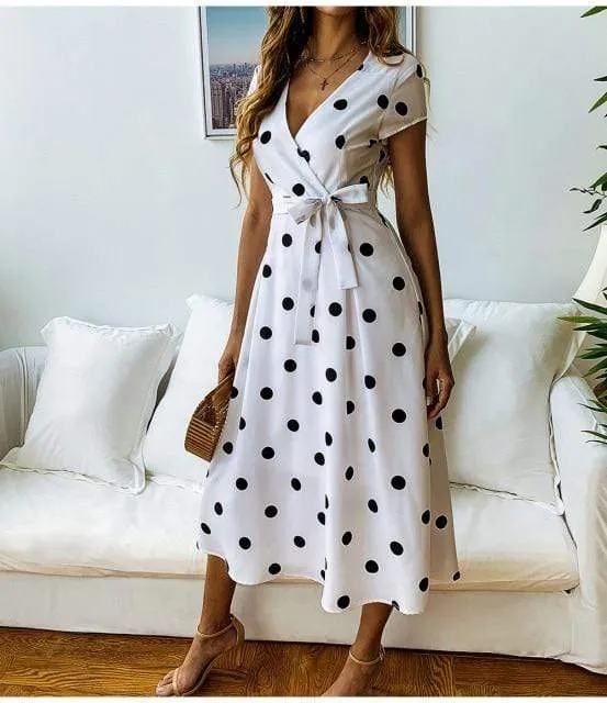 Erin Polka Dot Short Sleeve Dress