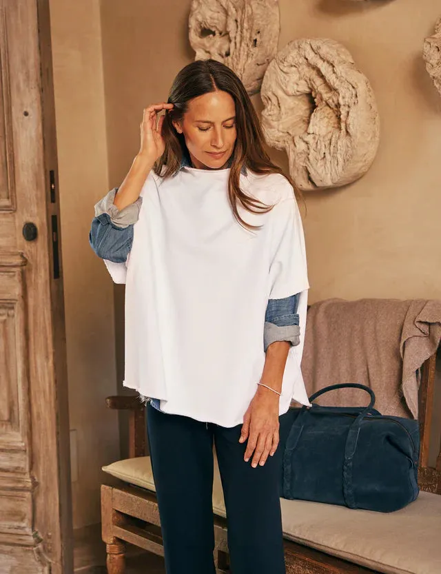 Frank and Eileen Audrey Funnel Neck Caplet in White