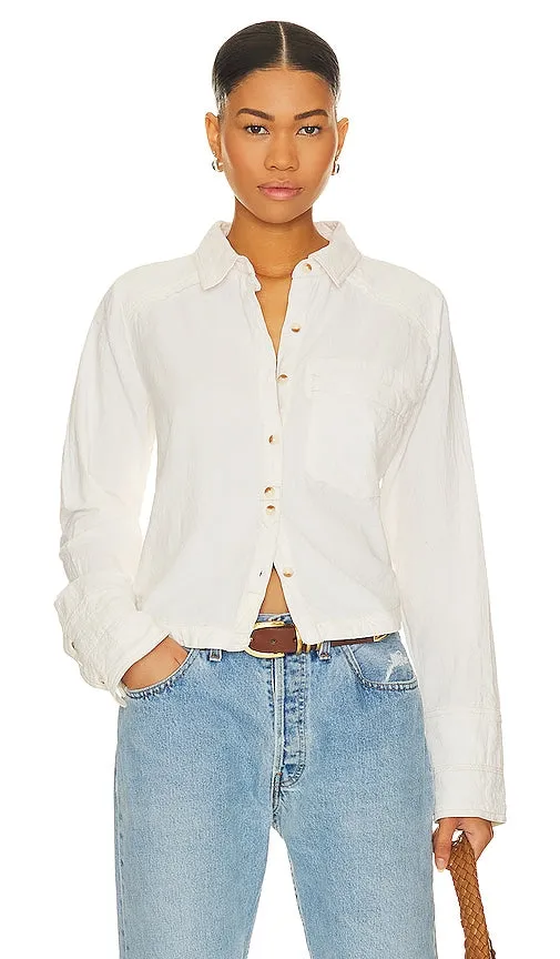 Free People x We The Free Classic Oxford Top in Ivory