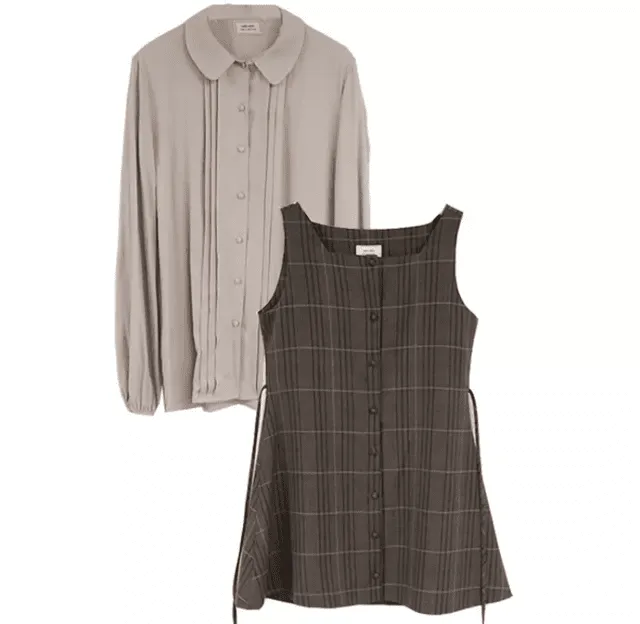 Kawaii Sweet Plaid Pinafore Dress