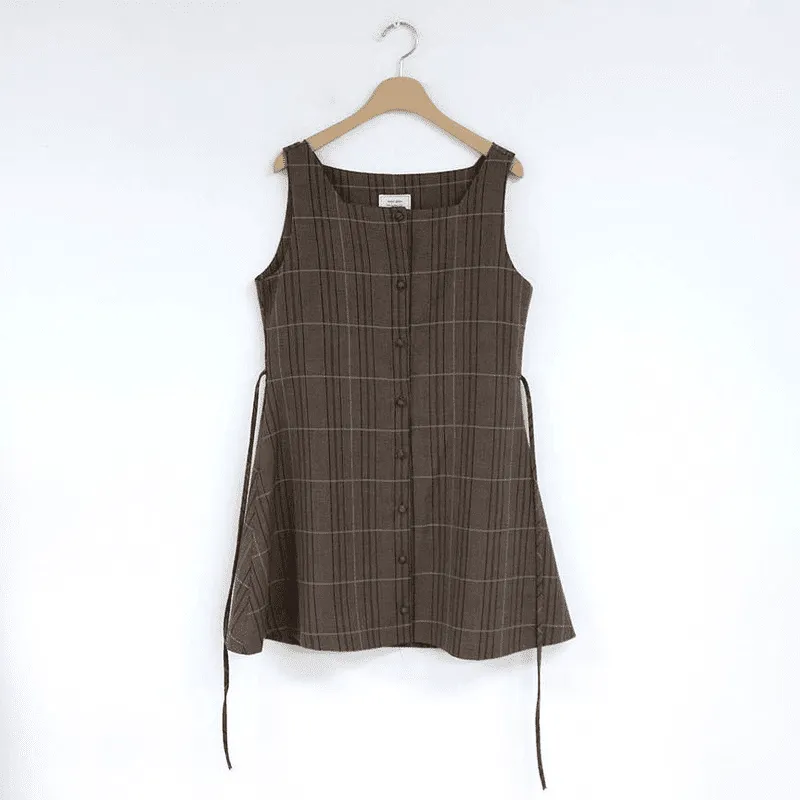 Kawaii Sweet Plaid Pinafore Dress