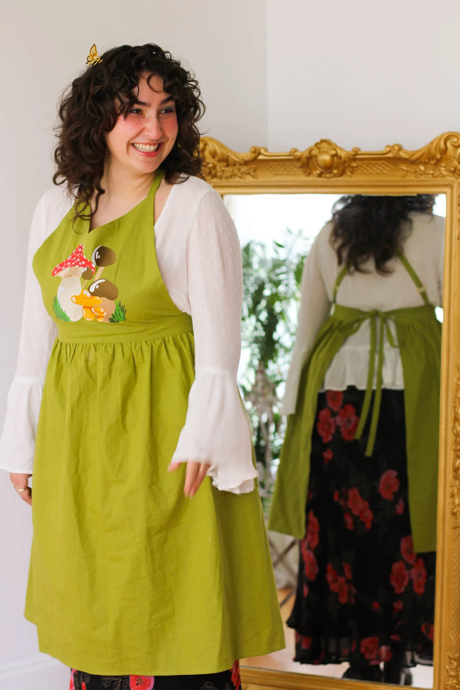 Linen Embroidered Pinafore Aprons!