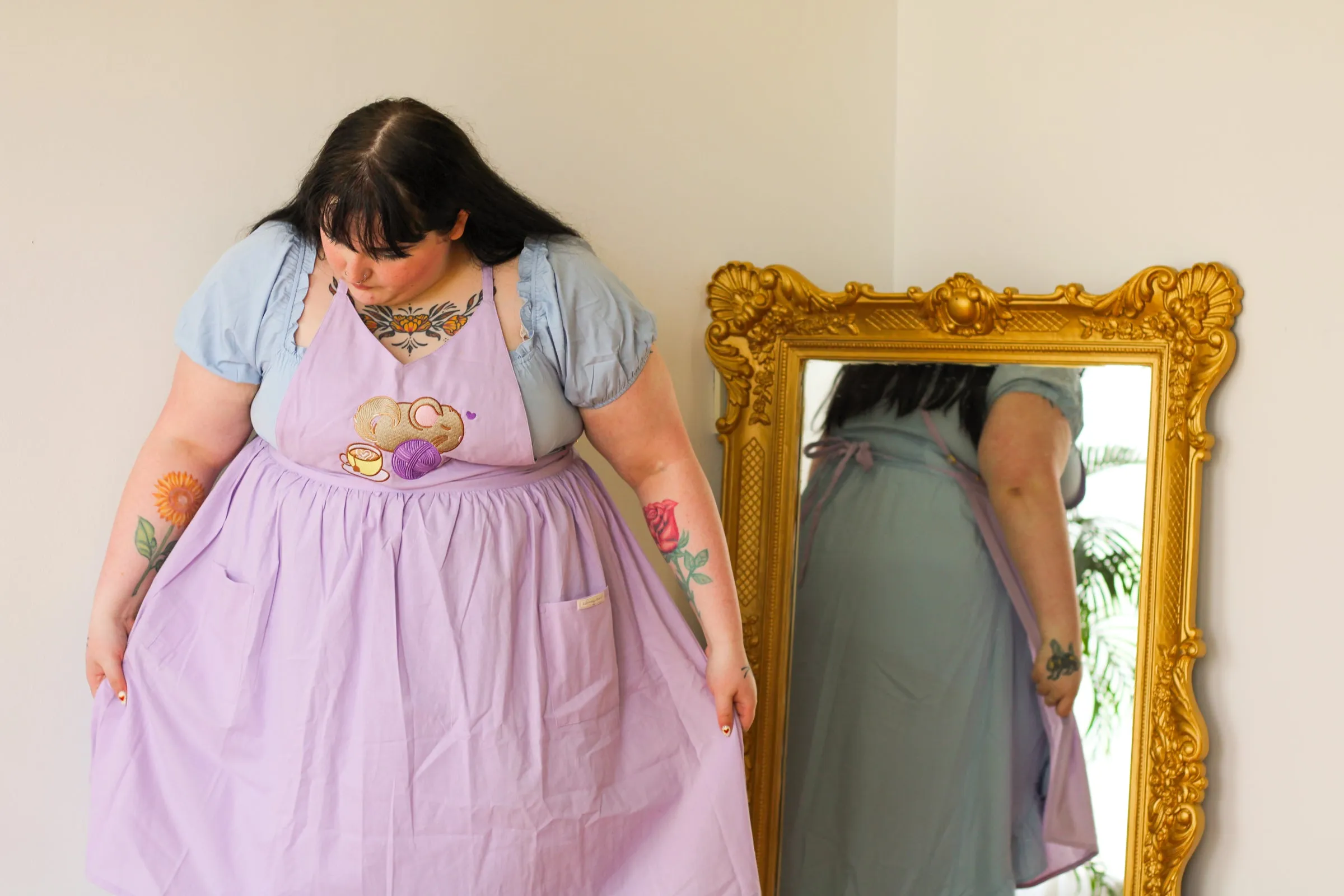 Linen Embroidered Pinafore Aprons!