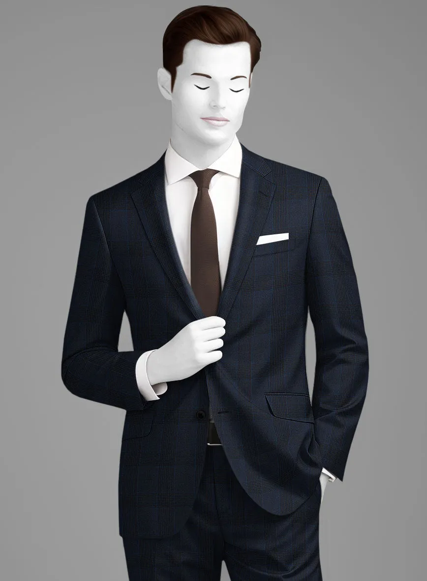 Napolean Devon Check Blue Wool Suit
