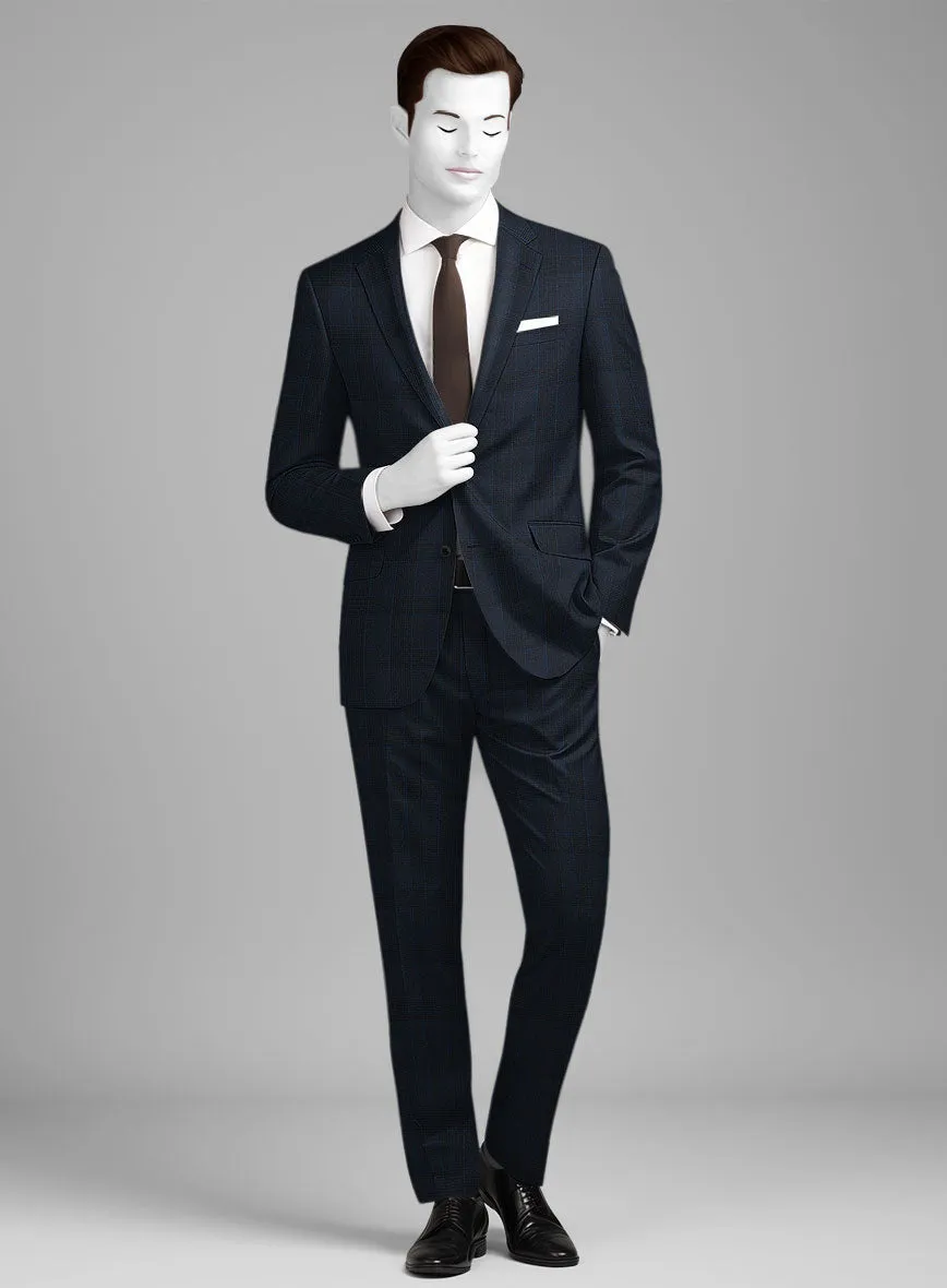 Napolean Devon Check Blue Wool Suit