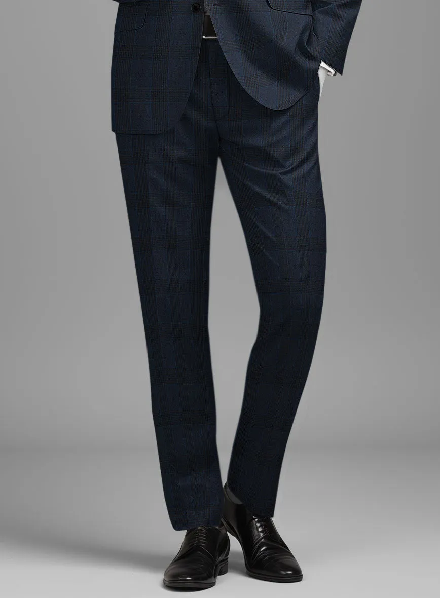 Napolean Devon Check Blue Wool Suit