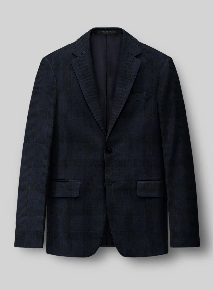 Napolean Devon Check Blue Wool Suit