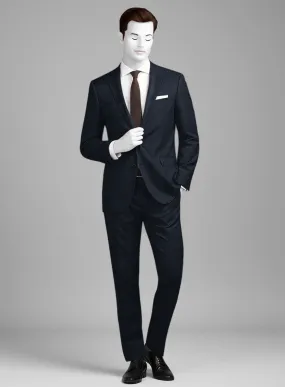 Napolean Devon Check Blue Wool Suit