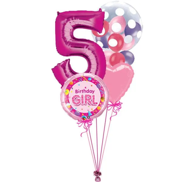 Pink Polka Dot Bubble Bunch Age 5