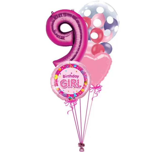 Pink Polka Dot Bubble Bunch Age 9