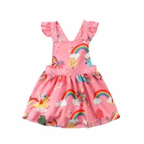 Pink Unicorn Pinafore Dress