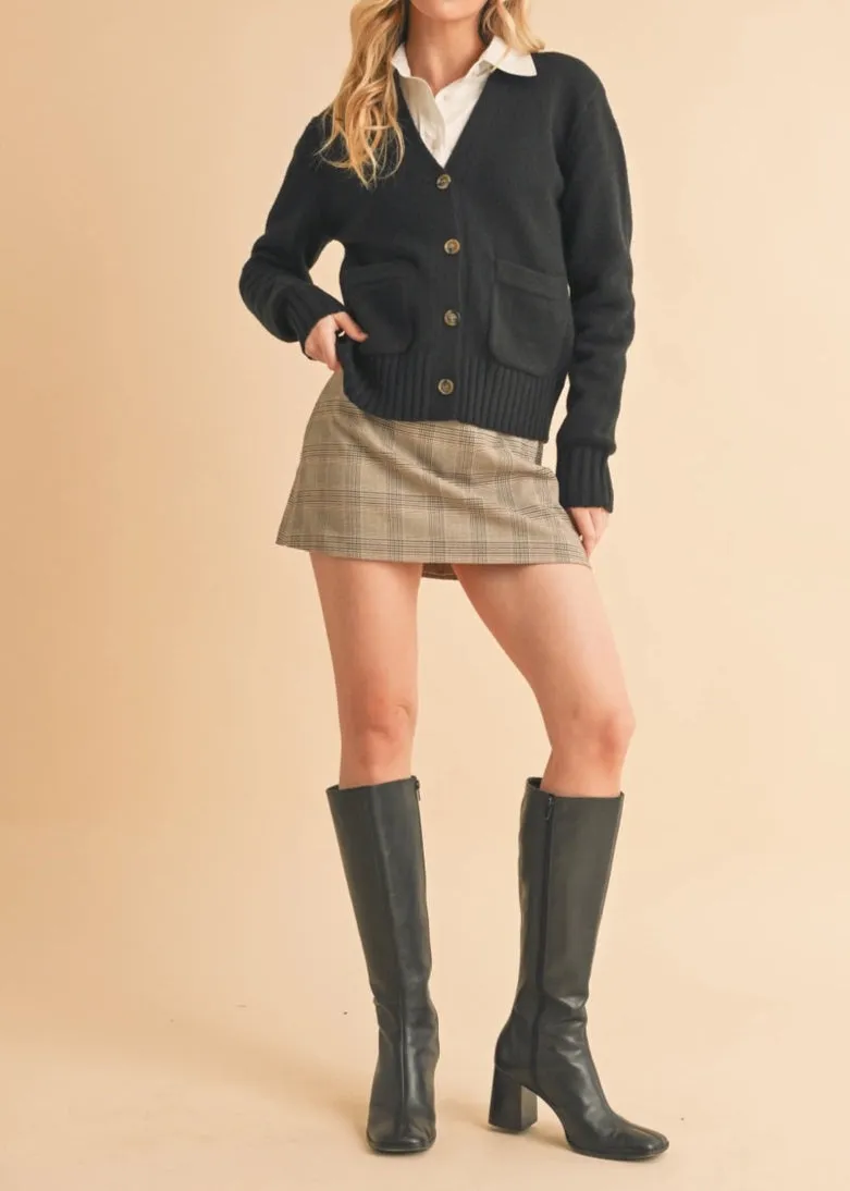 Stillwater Black Button-Up Classic Cardigan