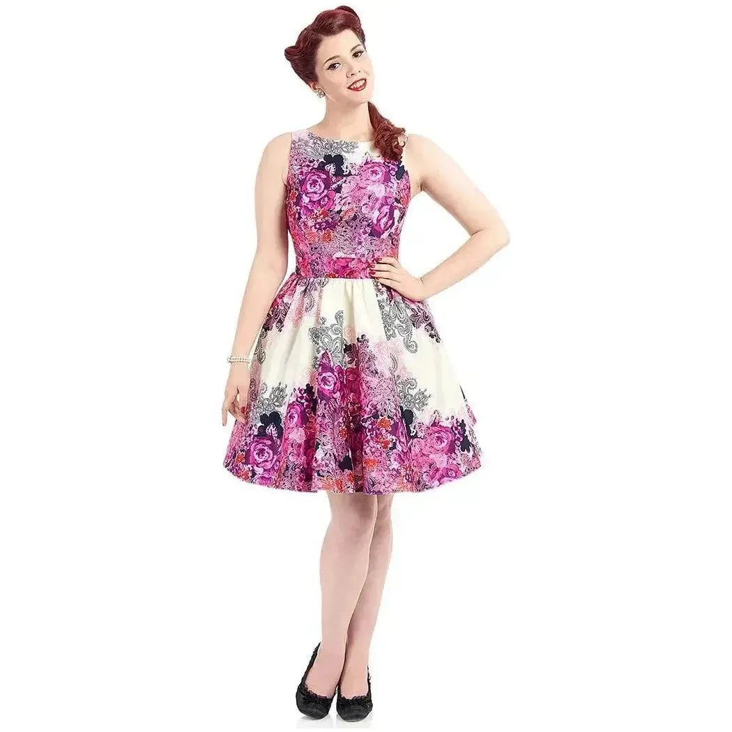 Tea Dress - Purple Collage