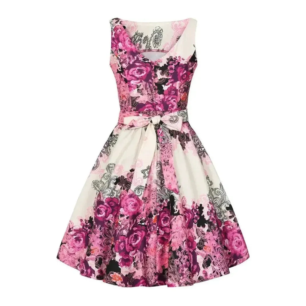 Tea Dress - Purple Collage