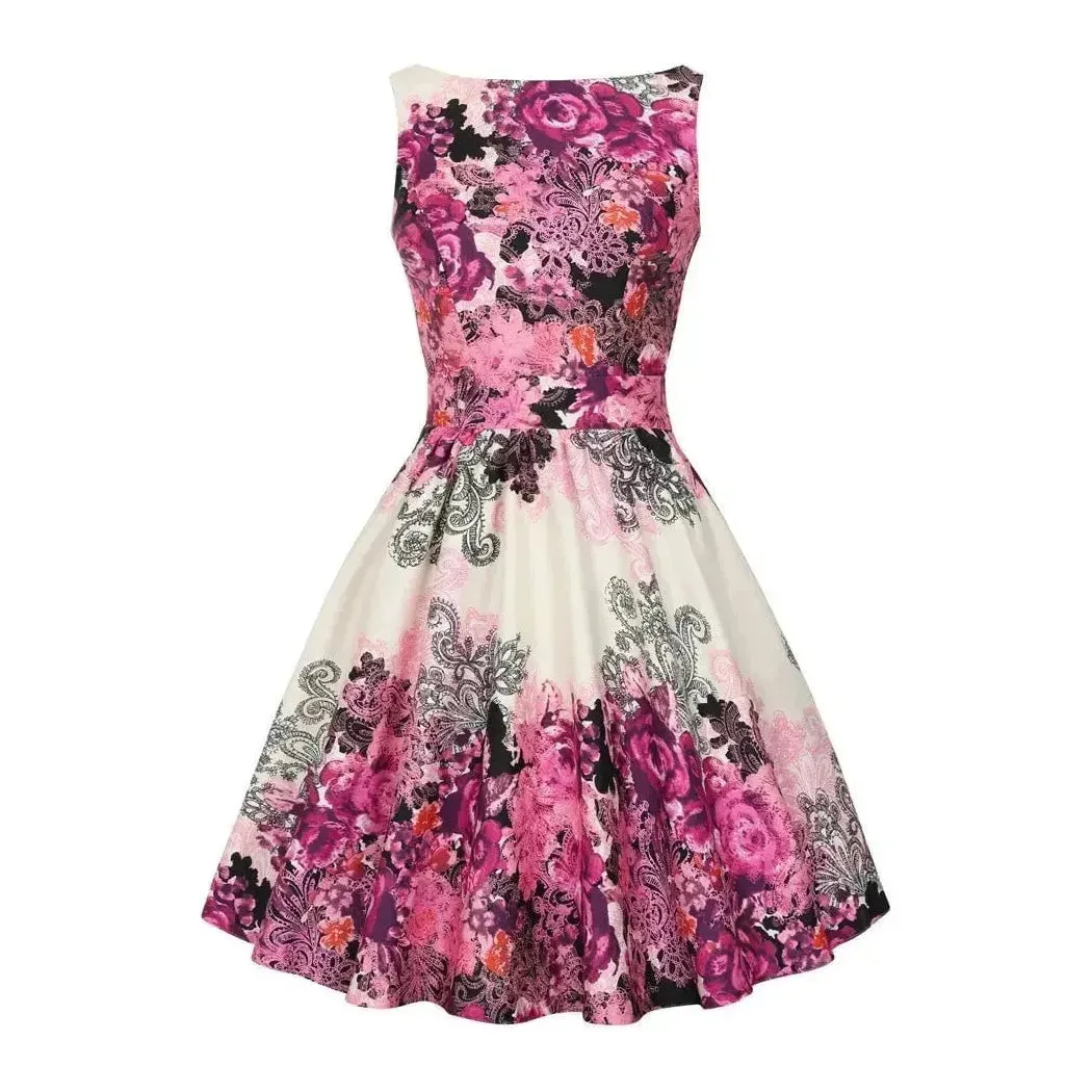 Tea Dress - Purple Collage