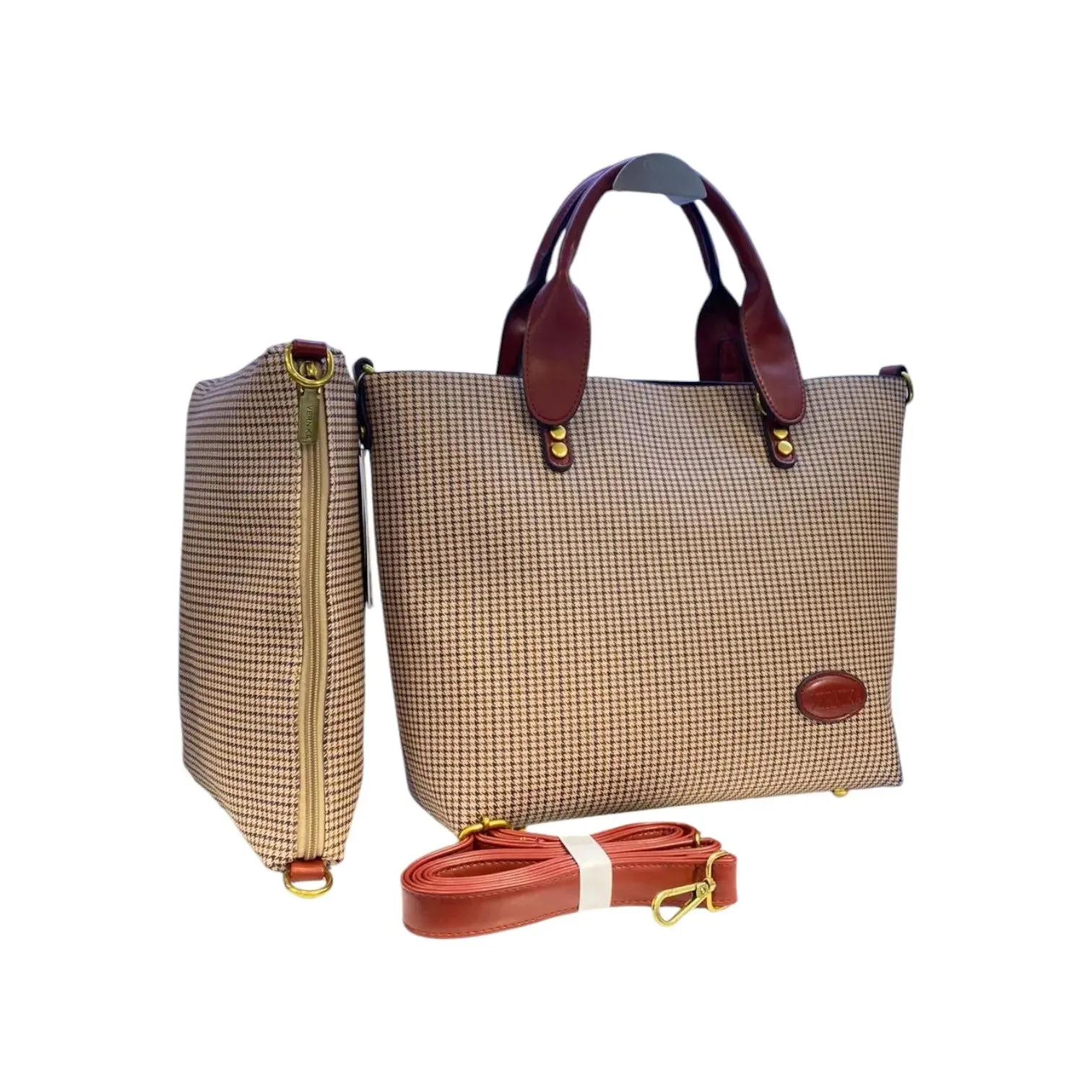 Vernika Checkered Tote Bag