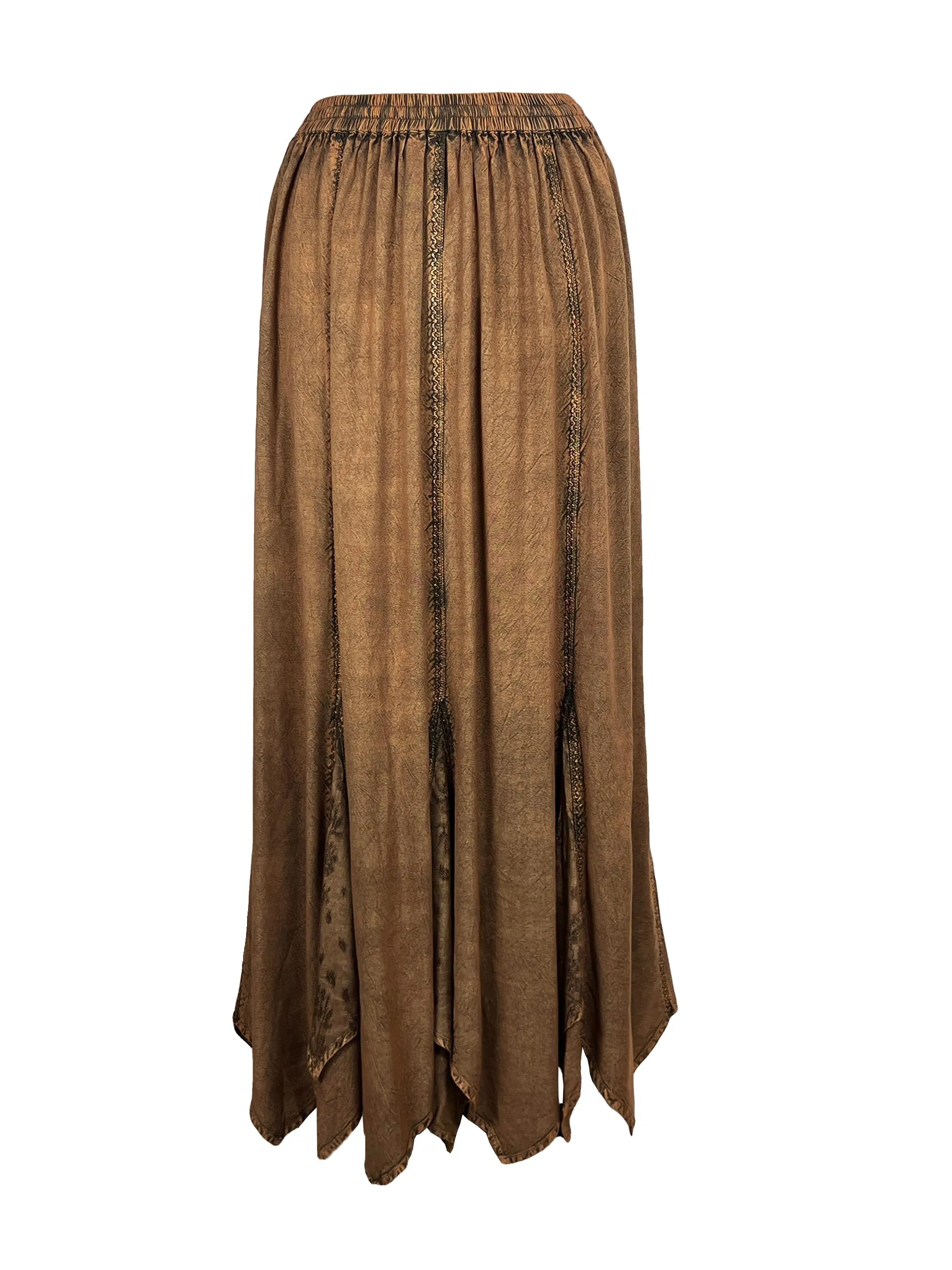 Women's Boho 715 SKT Medieval Flared Hem A Line Embroidered Long Maxi Skirt