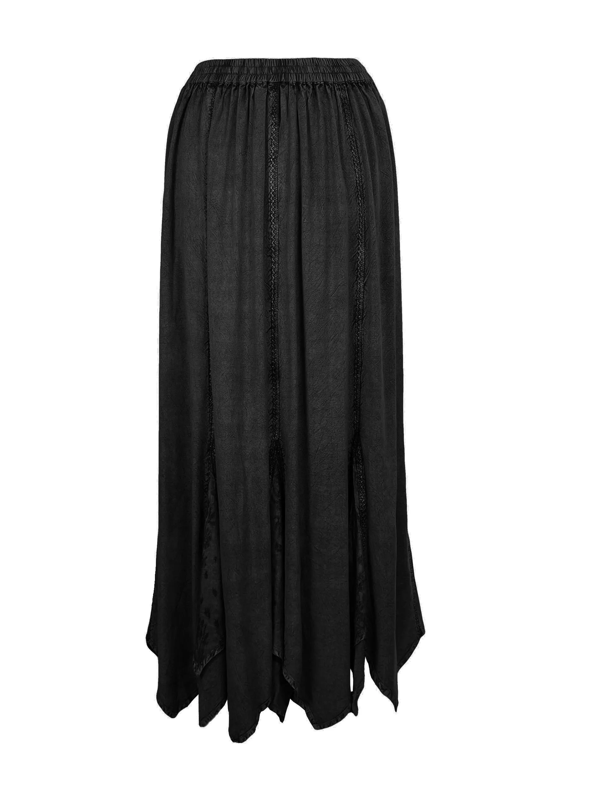 Women's Boho 715 SKT Medieval Flared Hem A Line Embroidered Long Maxi Skirt